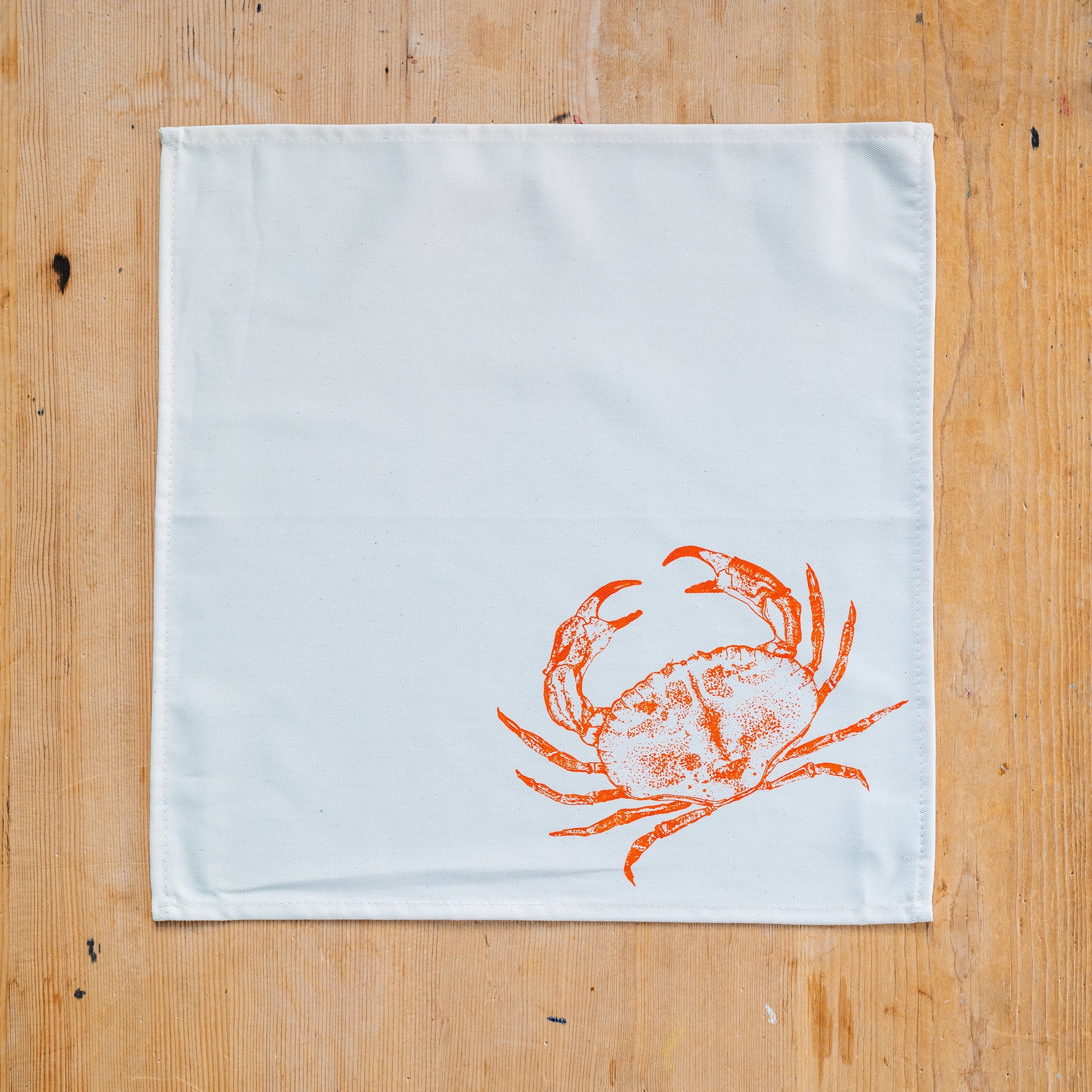 Crab napkin gift set by Lottie Day – handmade cotton serviettes inspired by Norfolk seafood and coastal wildlife