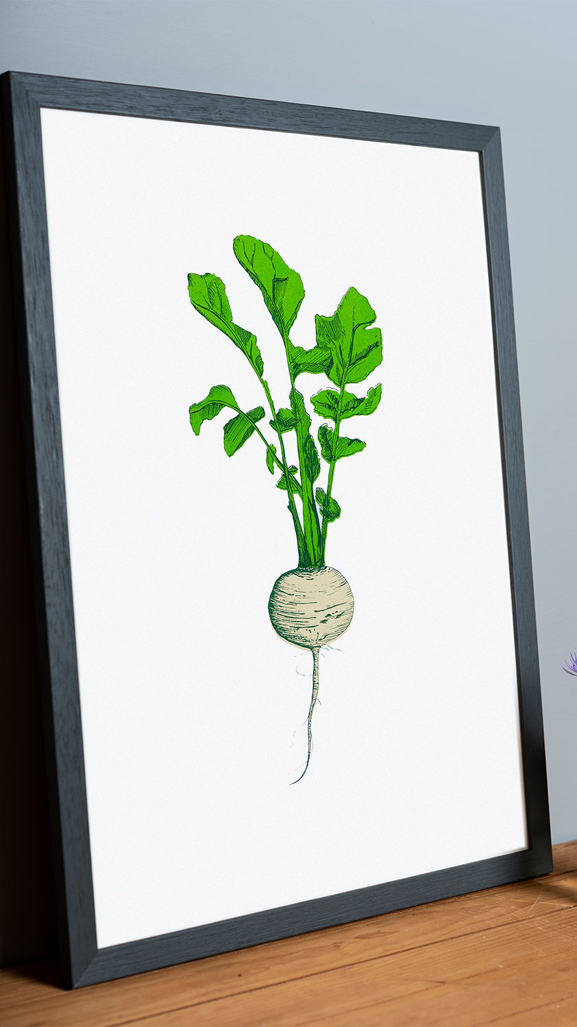 Neep vegetable art print by Lottie Day – limited edition silk screen print inspired by Norfolk-grown parsnips