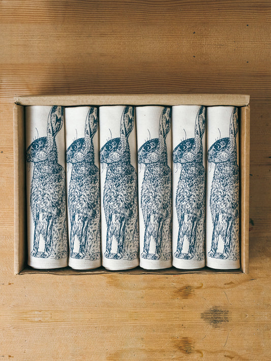 Blue Hare Napkin Gift Set