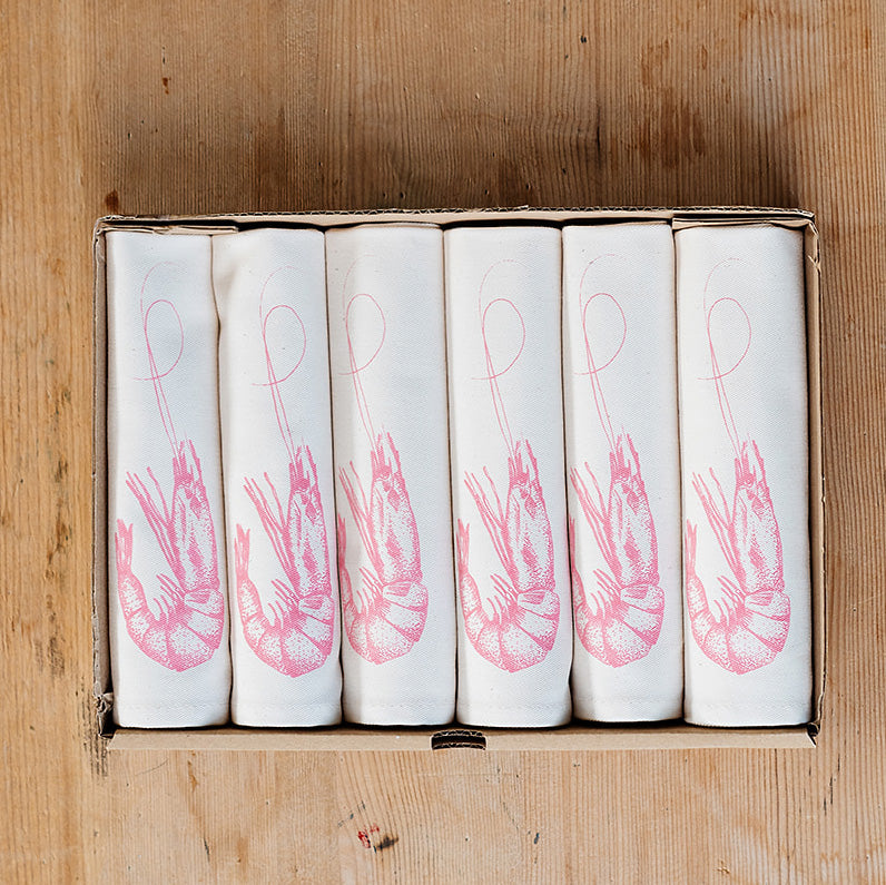 Pink Prawn Napkin Gift Set