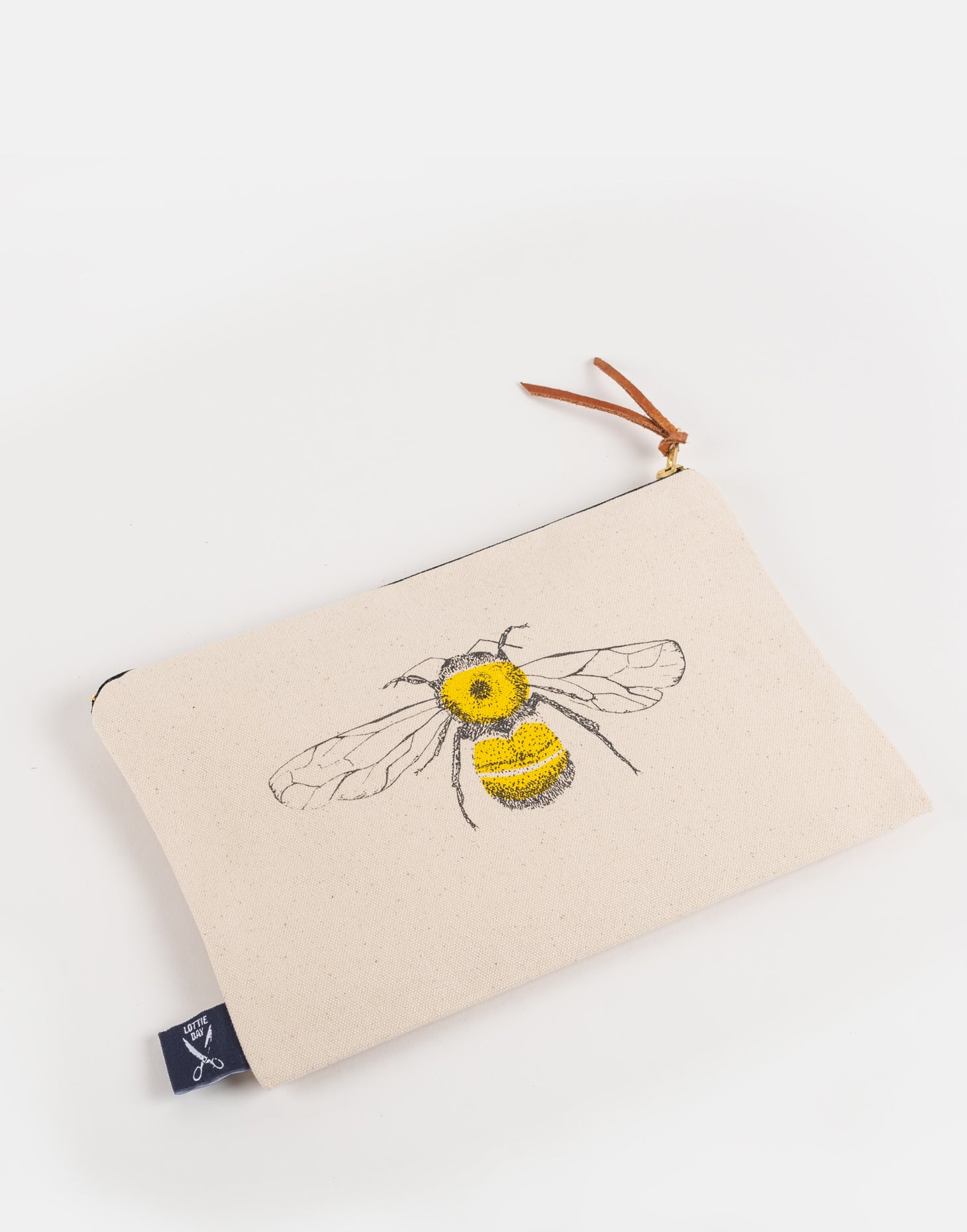 honey bumble bee themed design yellow zip pouch case