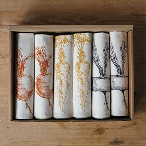 handmade printed gardening vegetables napkin gift box 