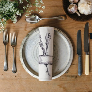 handmade printed gardening vegetables napkin gift place setting 