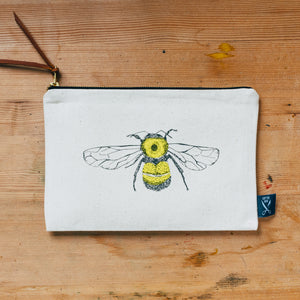 honey bumble bee themed design yellow zip pouch case
