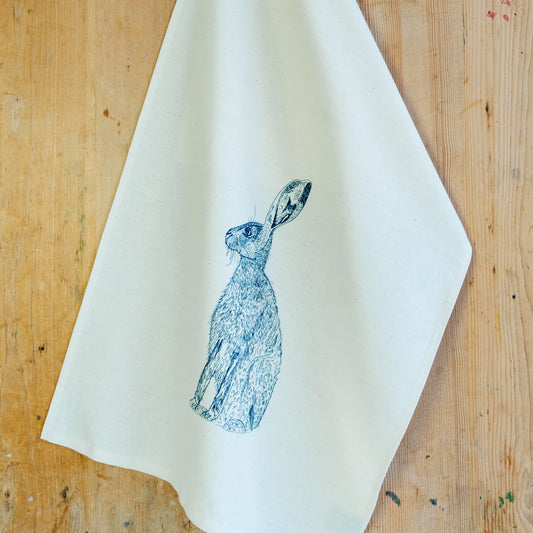 Blue Hare Tea Towel